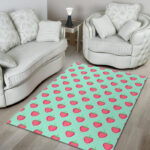 Strawberry Print Pattern Sillvela Area Rug
