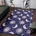 Sun Moon Celestial Pattern Print Sillvela Area Rug
