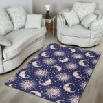 Sun Moon Celestial Pattern Print Sillvela Area Rug