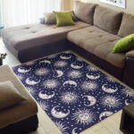 Sun Moon Pattern Print Sillvela Area Rug