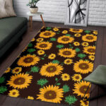 Sunflower Pattern Print Sillvela Area Rug