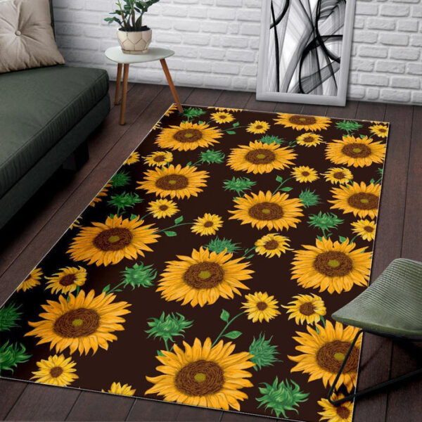 Sunflower Pattern Print Sillvela Area Rug