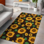 Sunflower Pattern Print Sillvela Area Rug