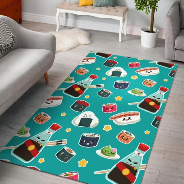 Sushi Pattern Print Sillvela Area Rug