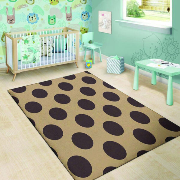 Tan And Black Polka Dot Sillvela Area Rug