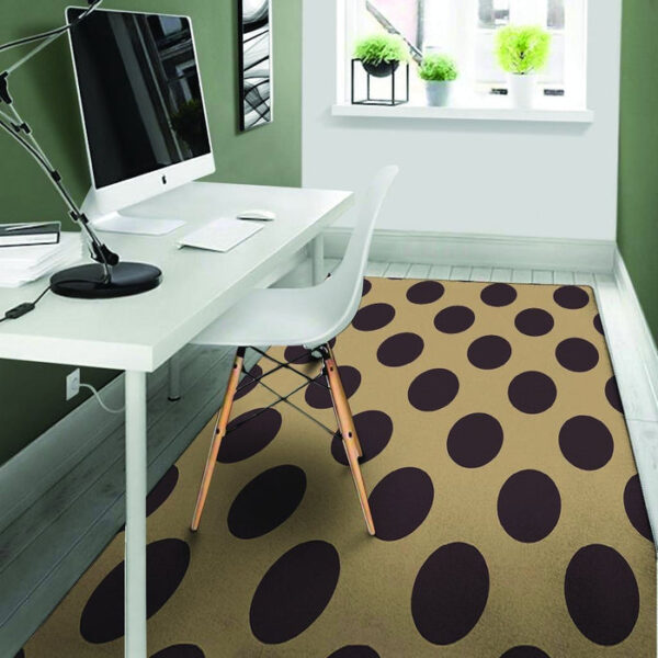 Tan And Black Polka Dot Sillvela Area Rug