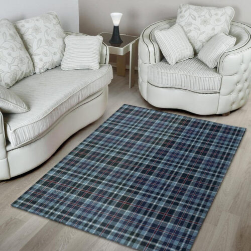 Tartan Blue Plaid Sillvela Area Rug