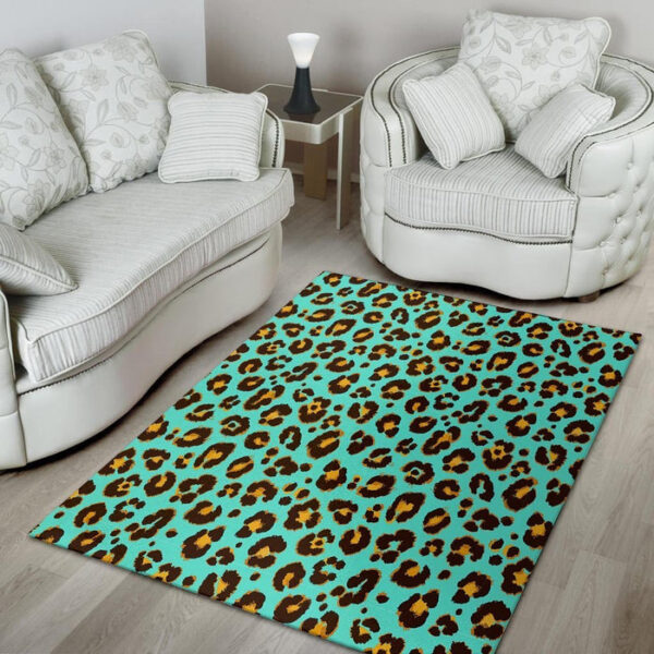 Teal Cheetah Sillvela Area Rug