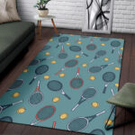 Tennis Print Pattern Sillvela Area Rug