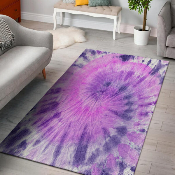 Tie Dye Purple Sillvela Area Rug