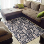 Tiki Pattern Print Sillvela Area Rug
