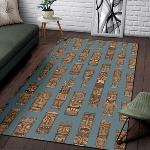 Tiki Print Pattern Sillvela Area Rug