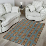 Tiki Print Pattern Sillvela Area Rug