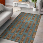 Tiki Print Pattern Sillvela Area Rug