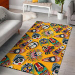 Totem Mask Pattern Print Sillvela Area Rug
