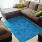 Triangle Blue Pattern Print Sillvela Area Rug