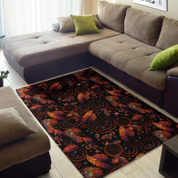 Tribal Dream Catcher Feather Sillvela Area Rug