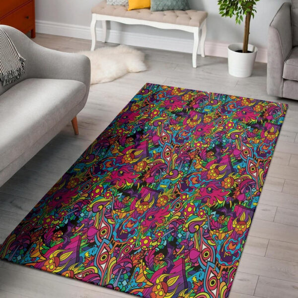 Tribal Hippie Trippy Sillvela Area Rug
