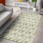 Tropical Palm Tree Hawaiian Print Sillvela Area Rug