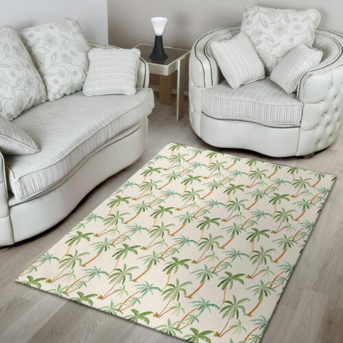Tropical Palm Tree Hawaiian Print Sillvela Area Rug