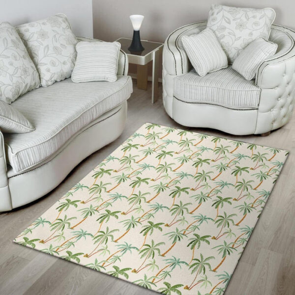Tropical Palm Tree Hawaiian Print Sillvela Area Rug