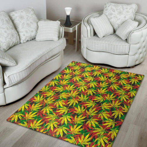 Tropical Reggae Leaf Sillvela Area Rug