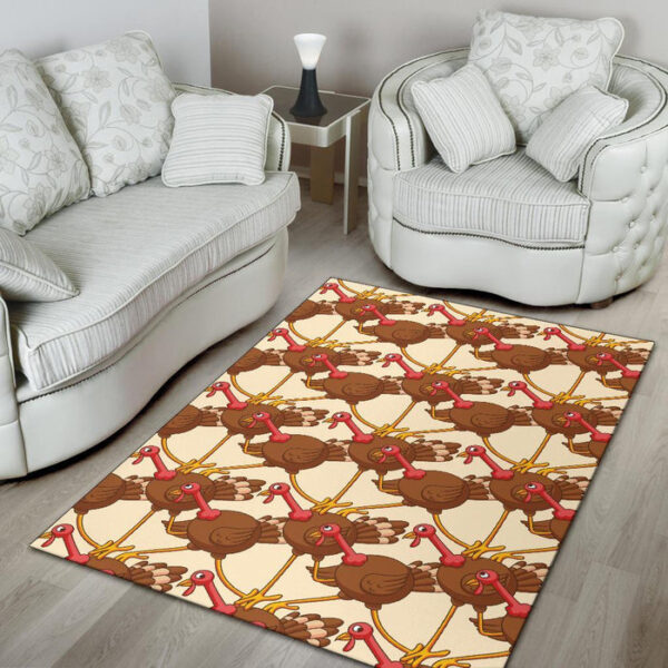Turkey Thankgiving Pattern Print Sillvela Area Rug