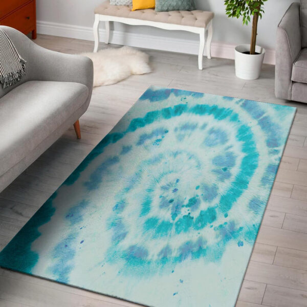 Turquoise Tie Dye Sillvela Area Rug