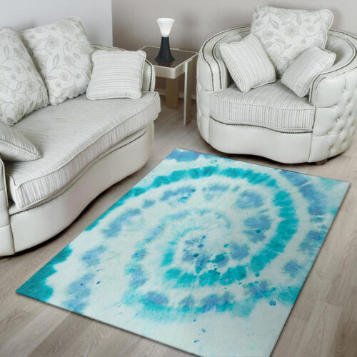 Turquoise Tie Dye Sillvela Area Rug