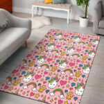 Unicorn Pattern Print Sillvela Area Rug