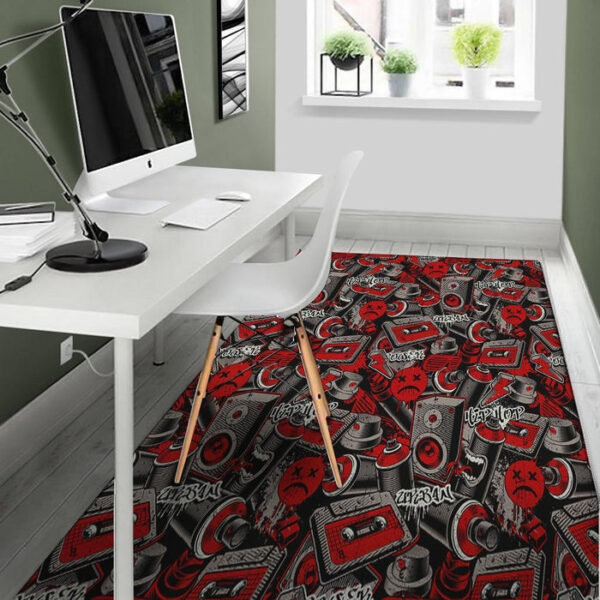 Urban Graffiti HipHop Print Sillvela Area Rug
