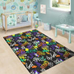 Urban Graffiti Print Sillvela Area Rug