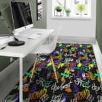 Urban Graffiti Print Sillvela Area Rug