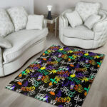 Urban Graffiti Print Sillvela Area Rug