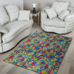 Valentine Heart Hippie Trippy Sillvela Area Rug