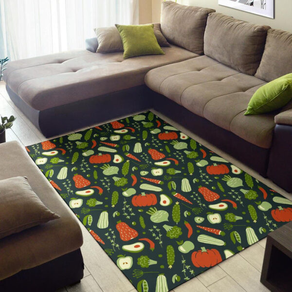 Vegan Pattern Print Sillvela Area Rug