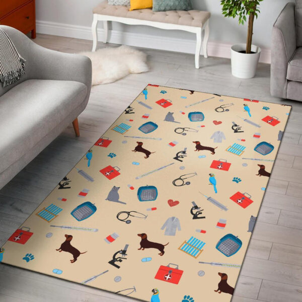Veterianary Print Pattern Sillvela Area Rug