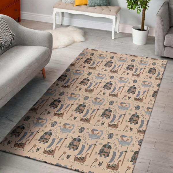Viking Cartoon Norse Sillvela Area Rug