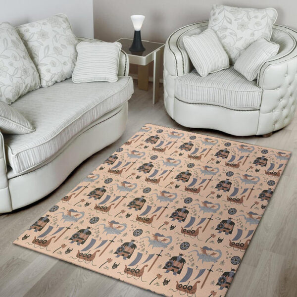 Viking Cartoon Norse Sillvela Area Rug