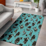 Viking Cartoon Silhouette Sillvela Area Rug