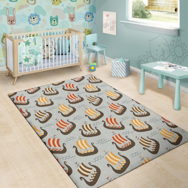 Viking Drakkar Ship Sillvela Area Rug