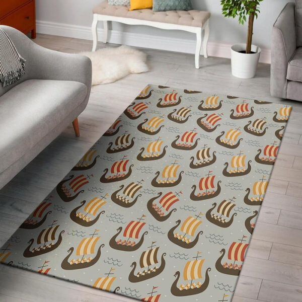 Viking Drakkar Ship Sillvela Area Rug