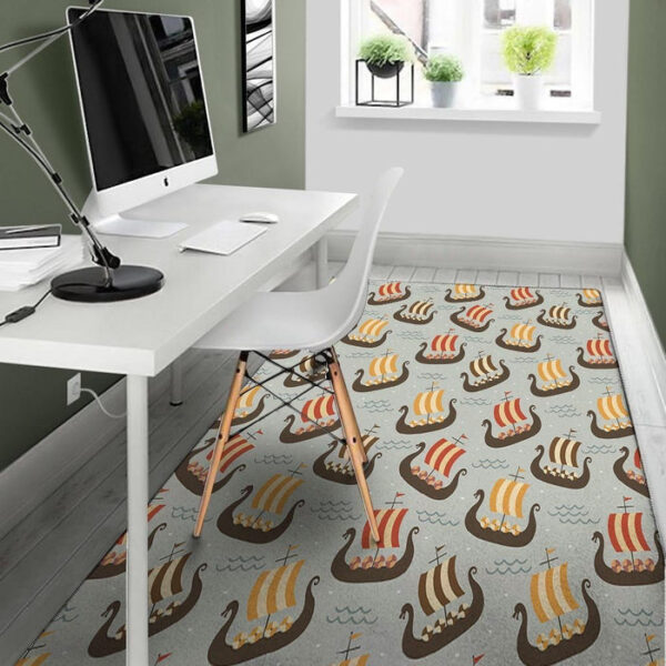Viking Drakkar Ship Sillvela Area Rug