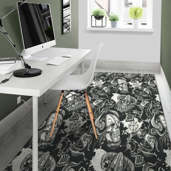 Viking Skull Sillvela Area Rug