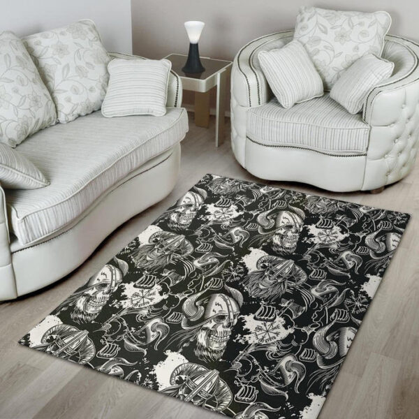 Viking Skull Sillvela Area Rug