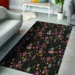 Viking Valhalla Cartoon Sillvela Area Rug