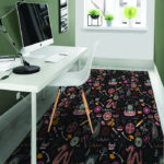 Viking Valhalla Cartoon Sillvela Area Rug
