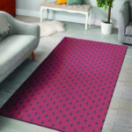 Vintage Black And Pink Tiny Polka Dot Sillvela Area Rug