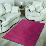 Vintage Black And Pink Tiny Polka Dot Sillvela Area Rug