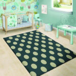 Vintage Black Polka Dot Sillvela Area Rug